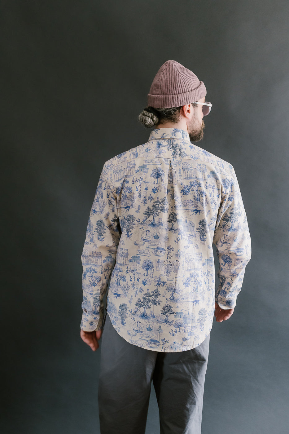 Easy Shirt - Linen Cats - Blue