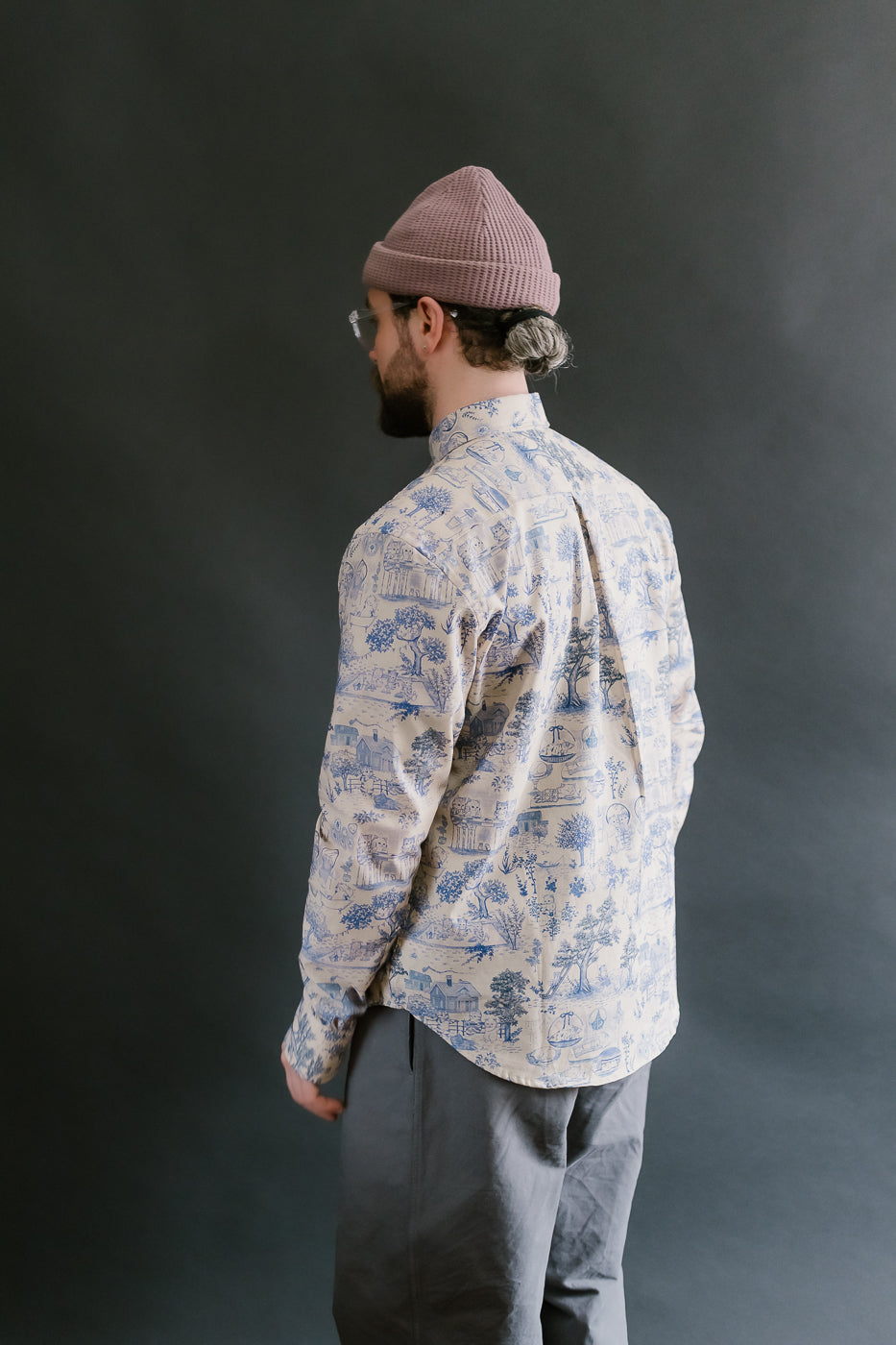 Easy Shirt - Linen Cats - Blue