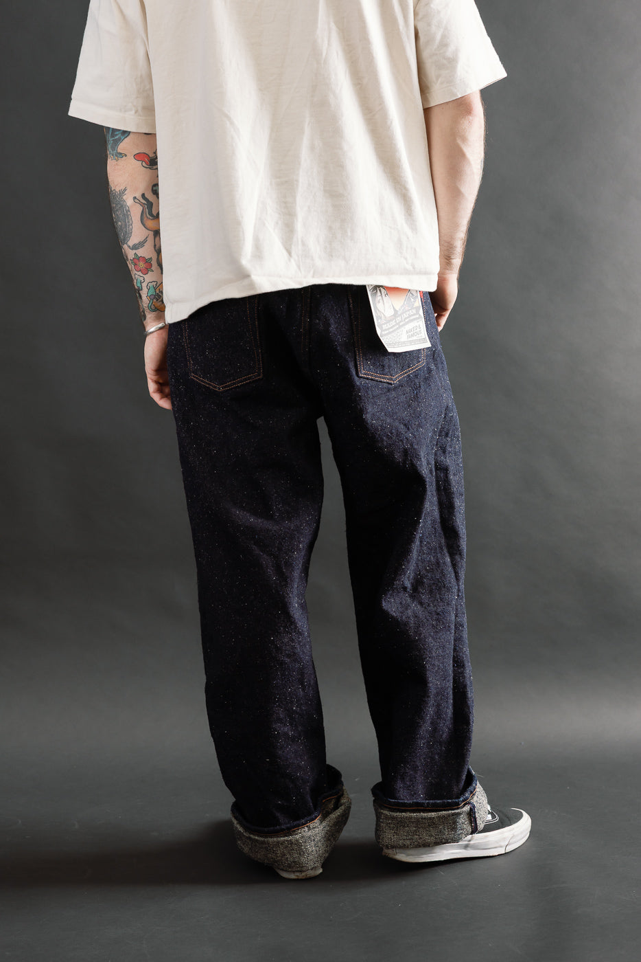 Back view full body of male model 5'9
