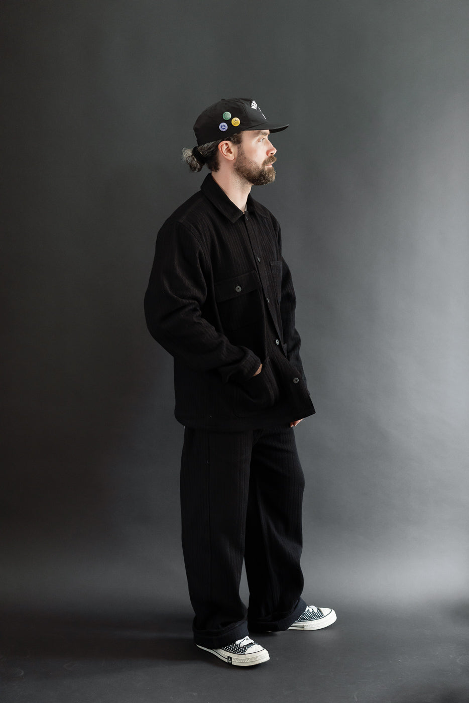 Full body side view of a 5'9