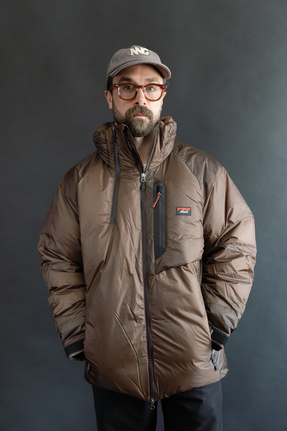 Aurora Light Down Stand Collar Jacket Mikami - Brown | Dant