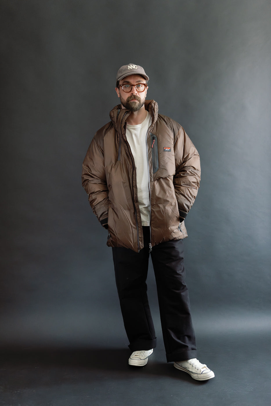 Aurora Light Down Stand Collar Jacket Mikami - Brown