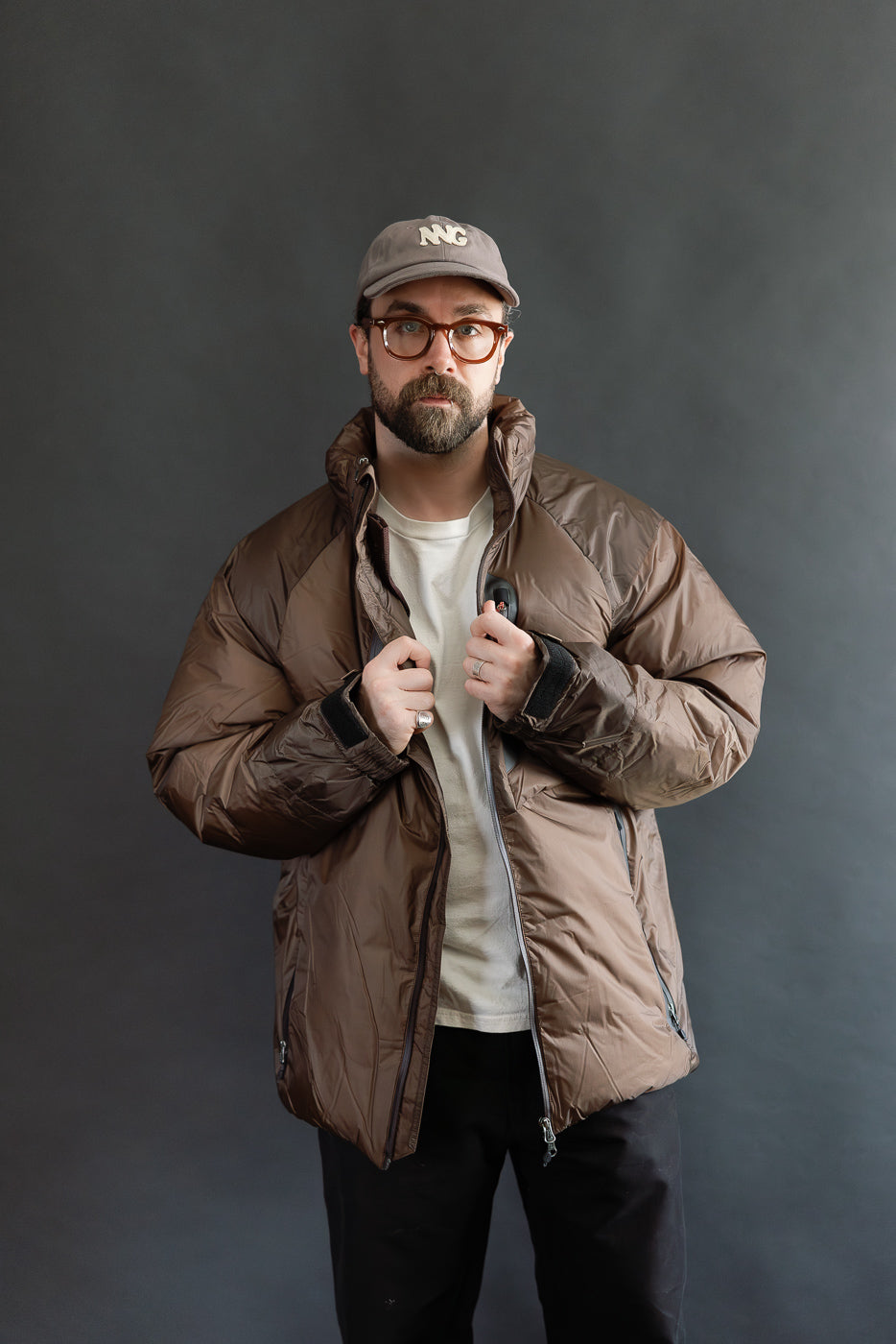 Aurora Light Down Stand Collar Jacket Mikami - Brown | Dant