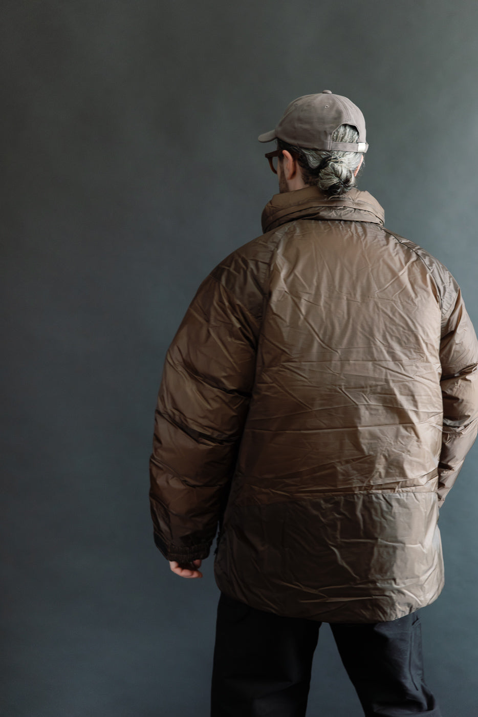 Aurora Light Down Stand Collar Jacket Mikami - Brown