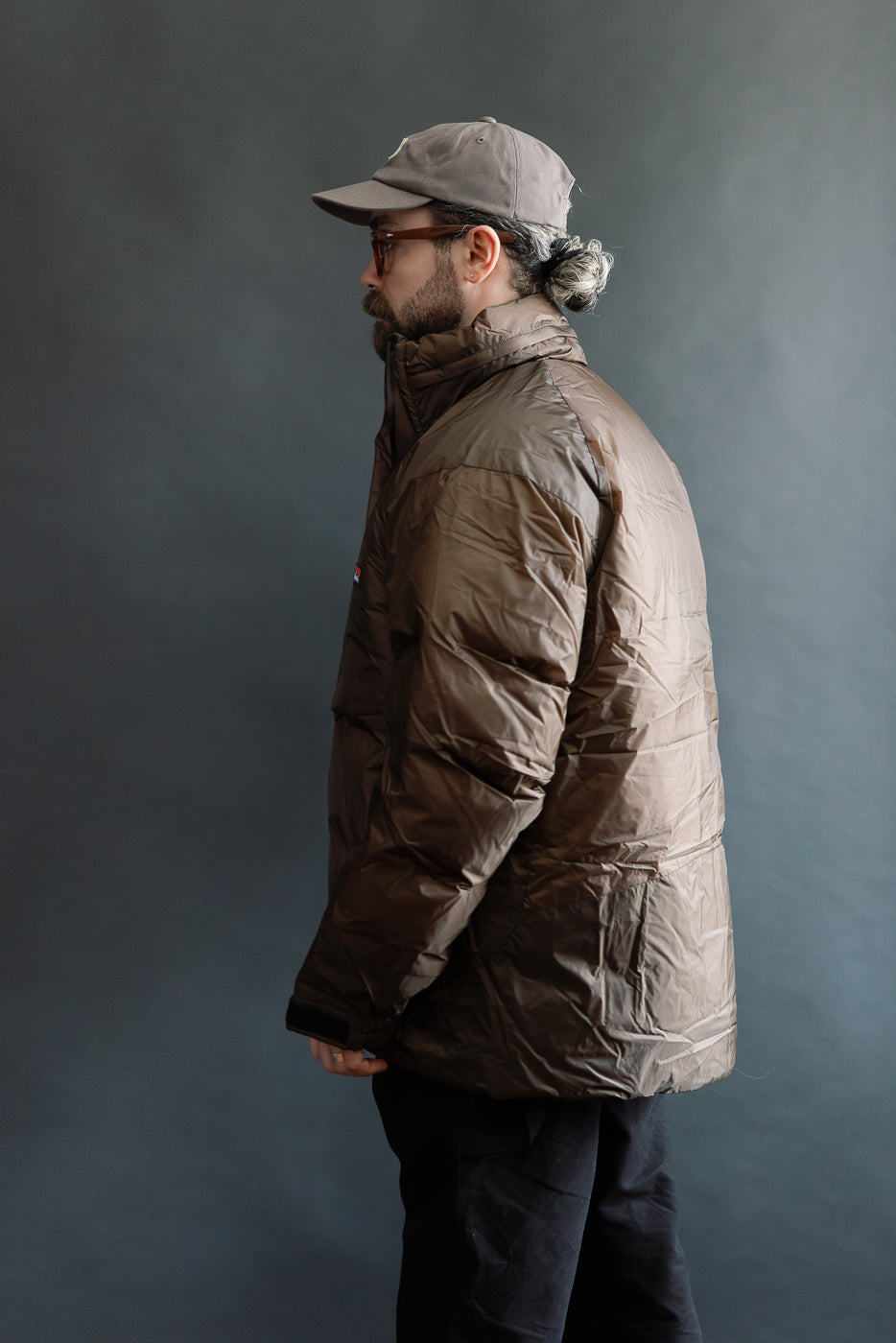 Aurora Light Down Stand Collar Jacket Mikami - Brown