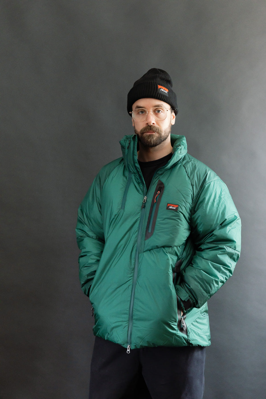 Aurora Light Down Stand Collar Jacket Mikami - Green