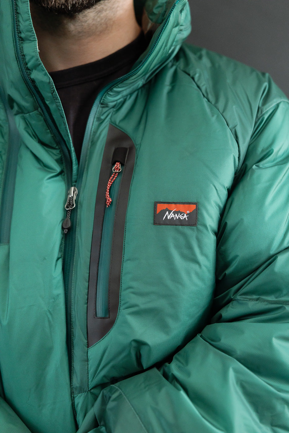 Aurora Light Down Stand Collar Jacket Mikami - Green