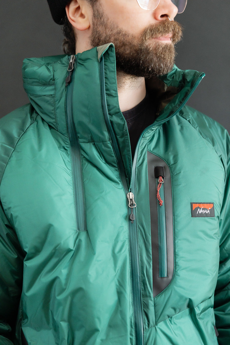 Aurora Light Down Stand Collar Jacket Mikami - Green