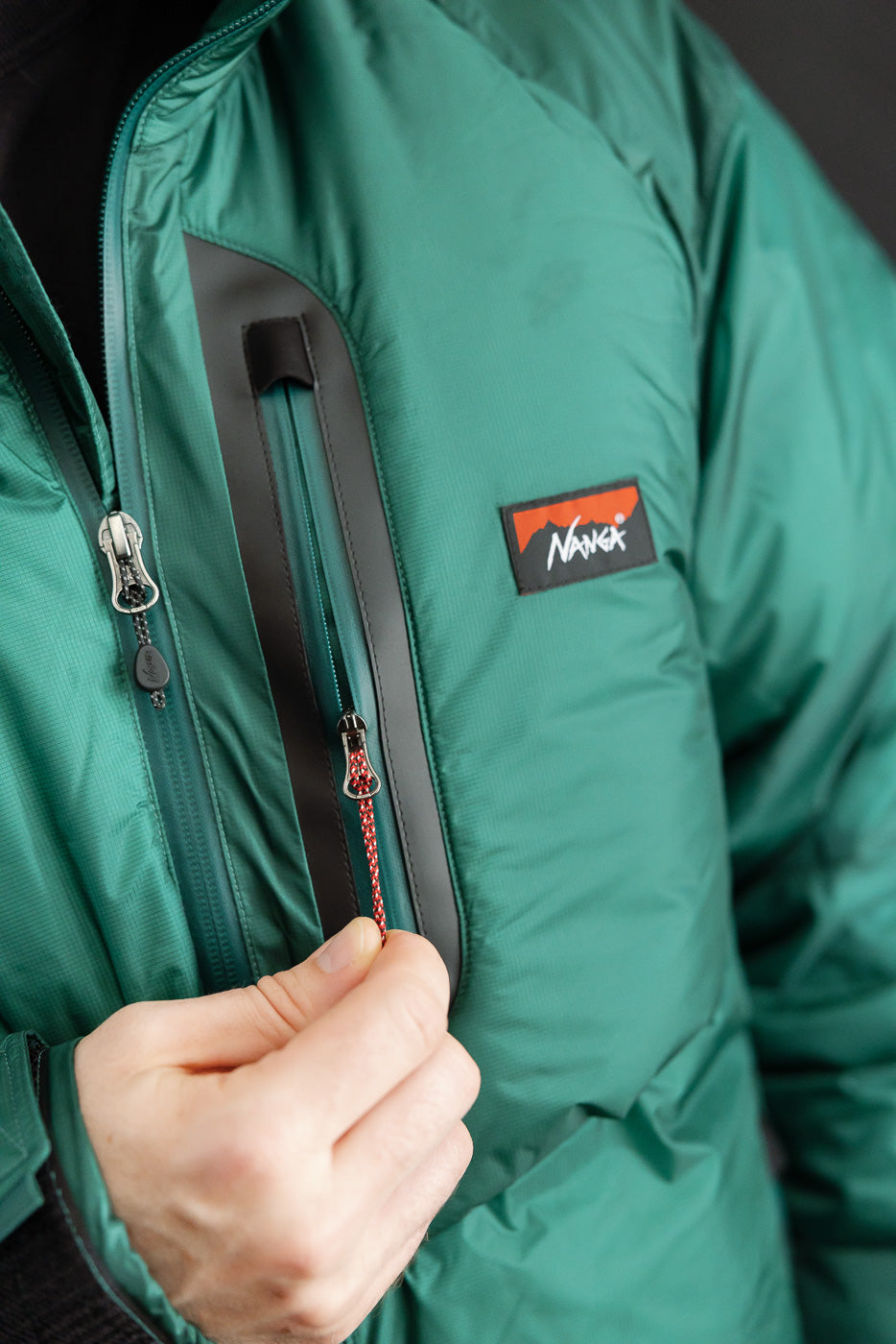 Aurora Light Down Stand Collar Jacket Mikami - Green