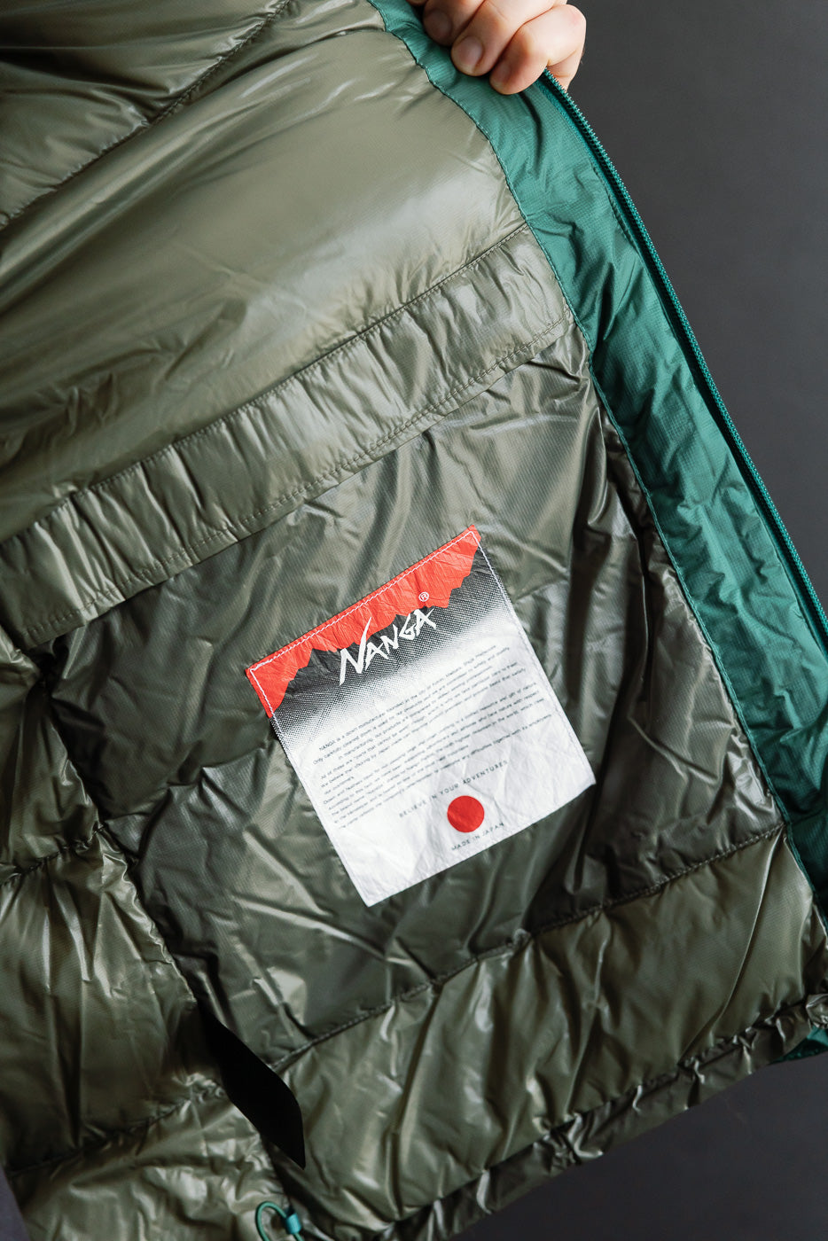 Aurora Light Down Stand Collar Jacket Mikami - Green