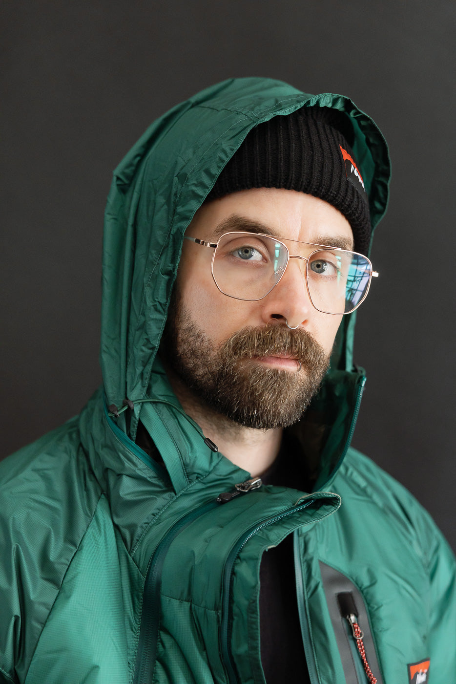 Aurora Light Down Stand Collar Jacket Mikami - Green