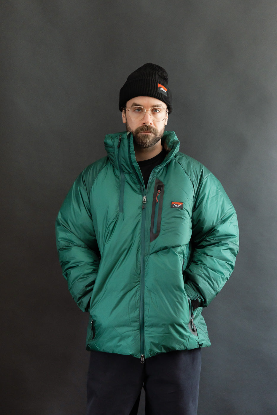 Aurora Light Down Stand Collar Jacket Mikami - Green