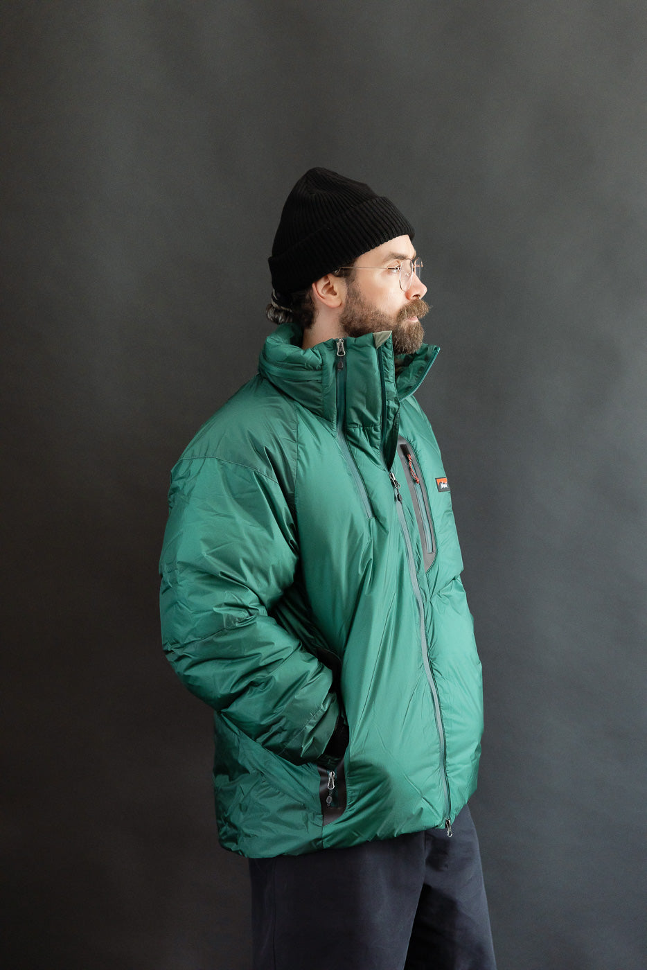 Aurora Light Down Stand Collar Jacket Mikami - Green