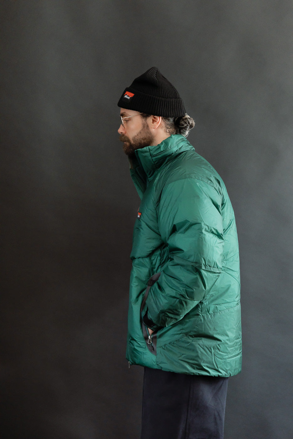 Aurora Light Down Stand Collar Jacket Mikami - Green