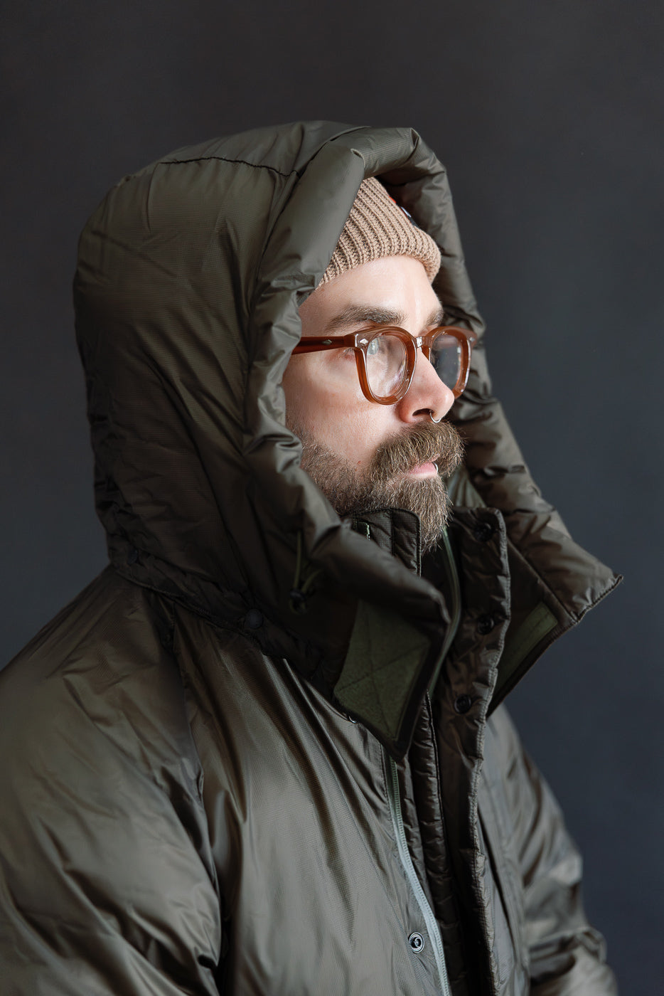 Aurora Light Down Utility Jacket - Khaki