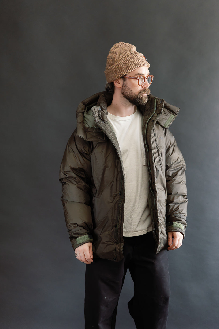 Aurora Light Down Utility Jacket - Khaki