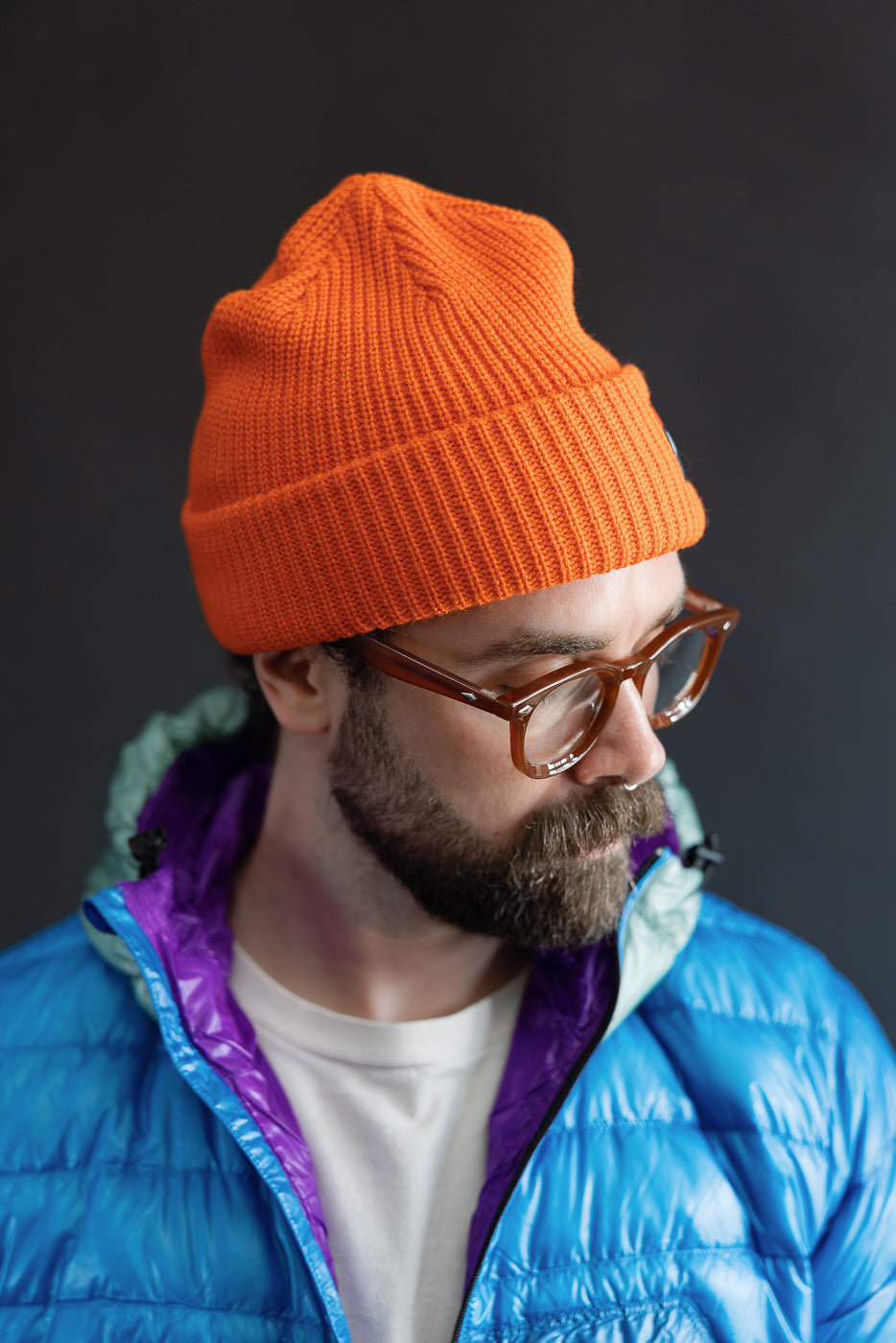 Box Logo Bulky Beanie - Orange