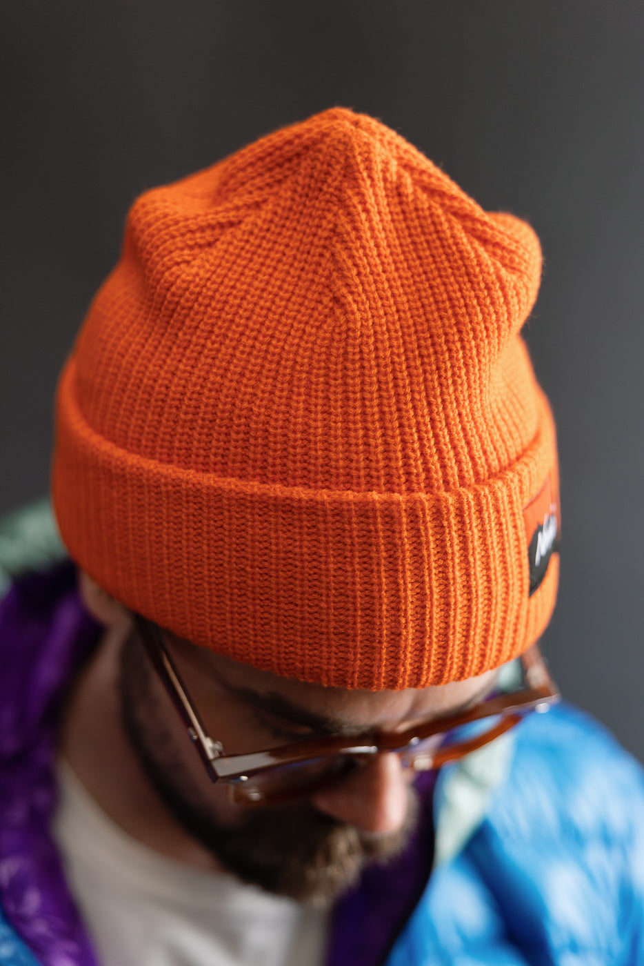 Box Logo Bulky Beanie - Orange