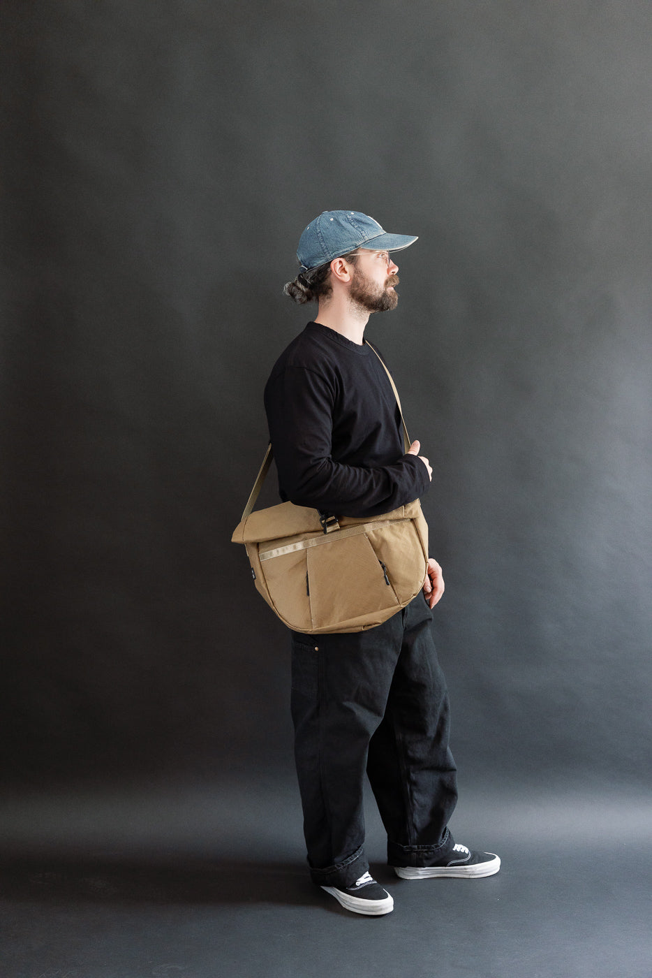 OGL-XTAC-HOBO-BLK - OGL XTAC Roll Top Hobo Bag - Golden Brown