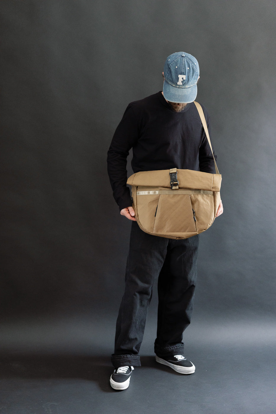 OGL-XTAC-HOBO-BLK - OGL XTAC Roll Top Hobo Bag - Golden Brown