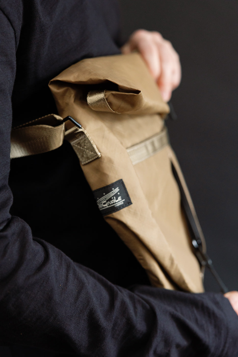 OGL-XTAC-HOBO-BLK - OGL XTAC Roll Top Hobo Bag - Golden Brown