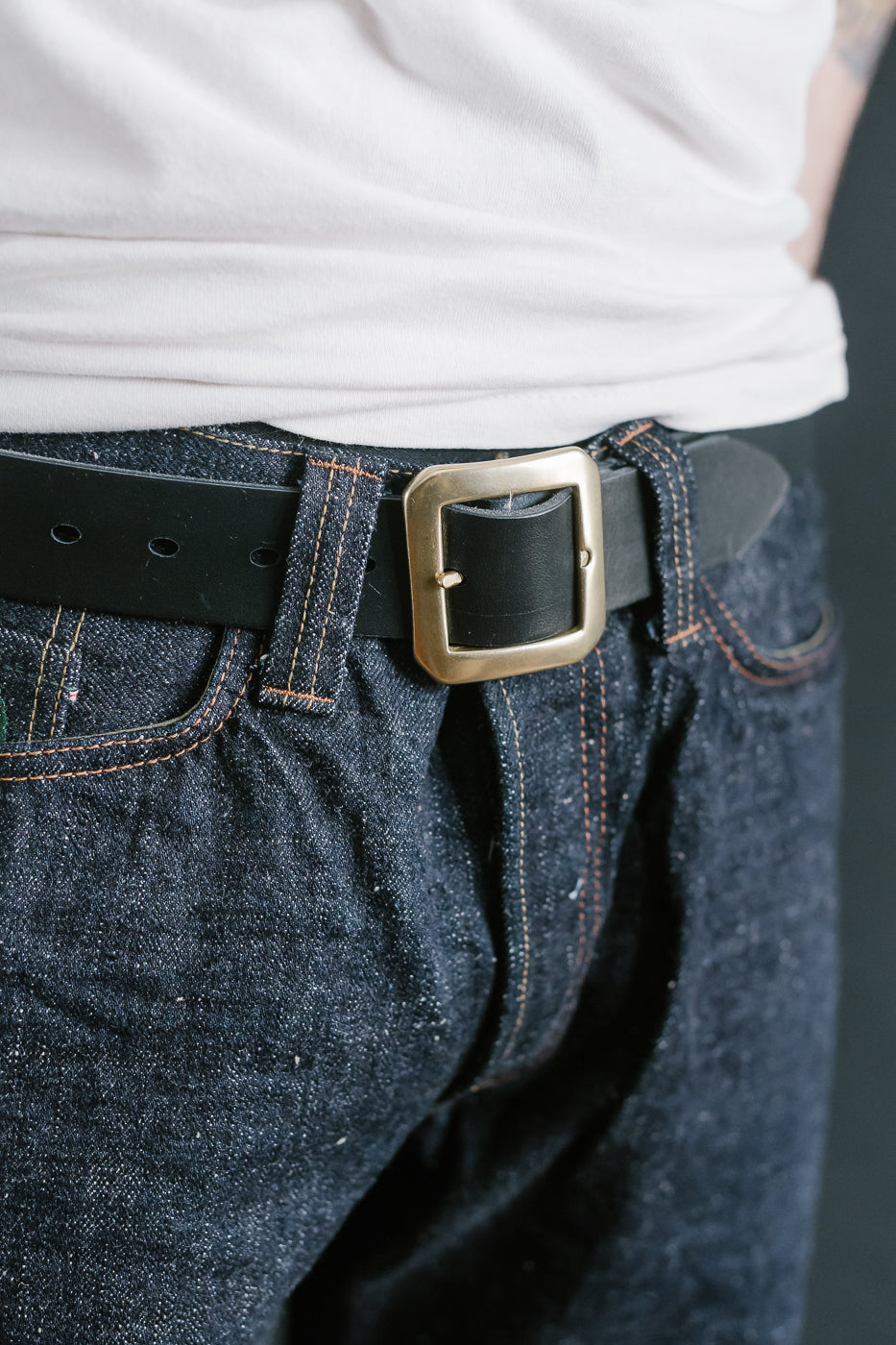 OGL Single Prong Garrison Buckle Leather Belt - Rough Out Black