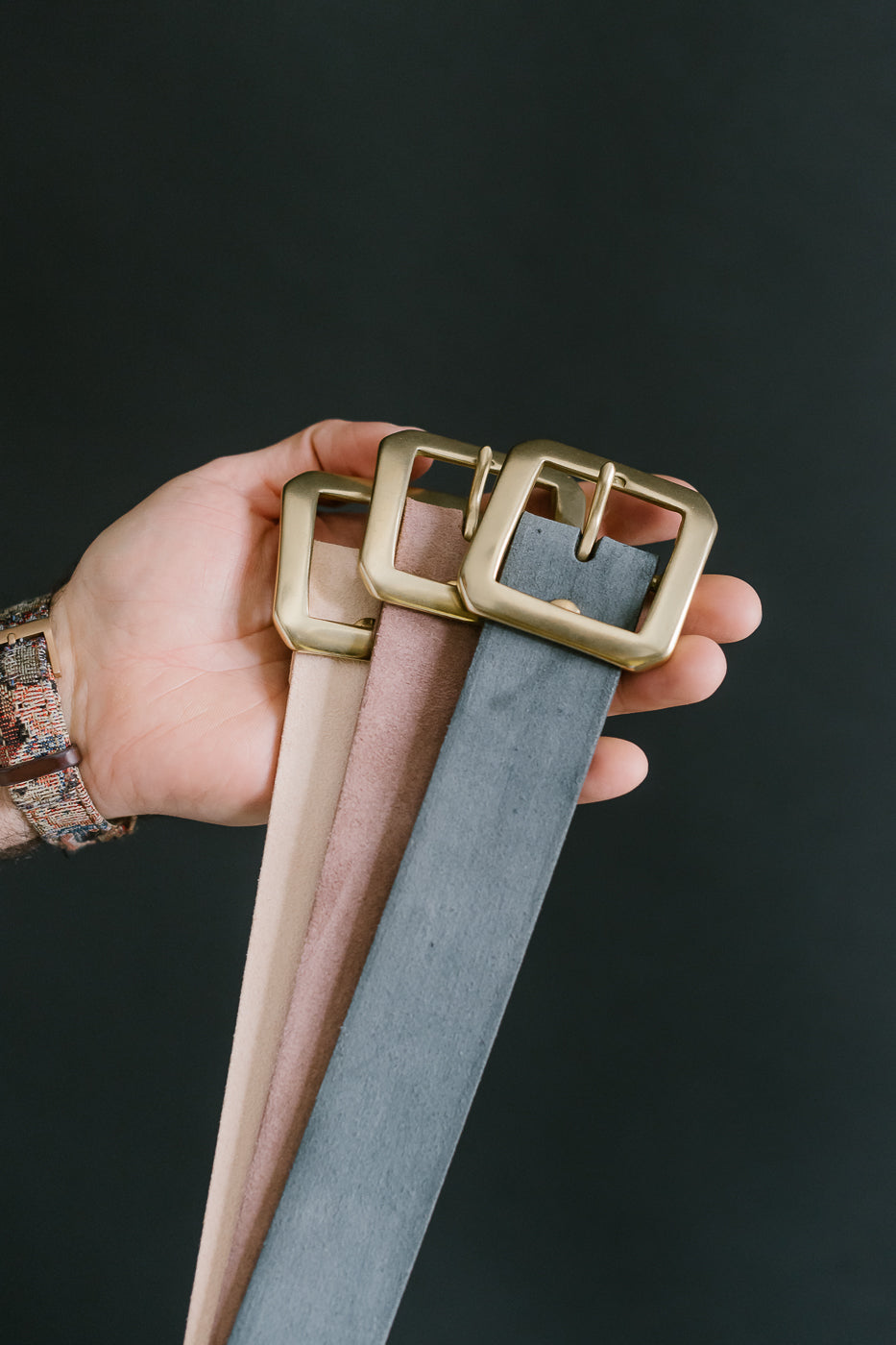 OGL Single Prong Garrison Buckle Leather Belt - Rough Out Brown