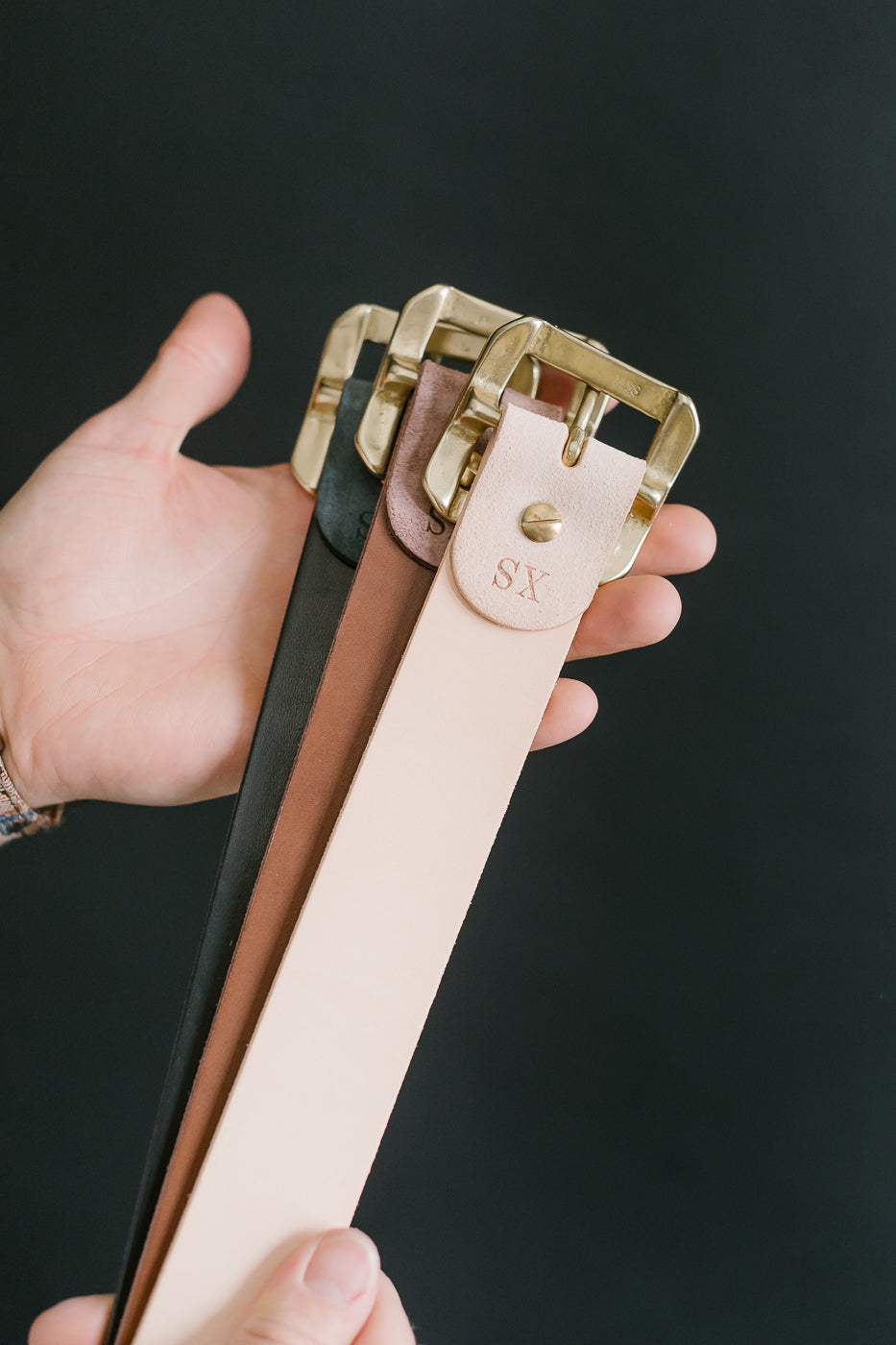 OGL Single Prong Garrison Buckle Leather Belt - Rough Out Brown