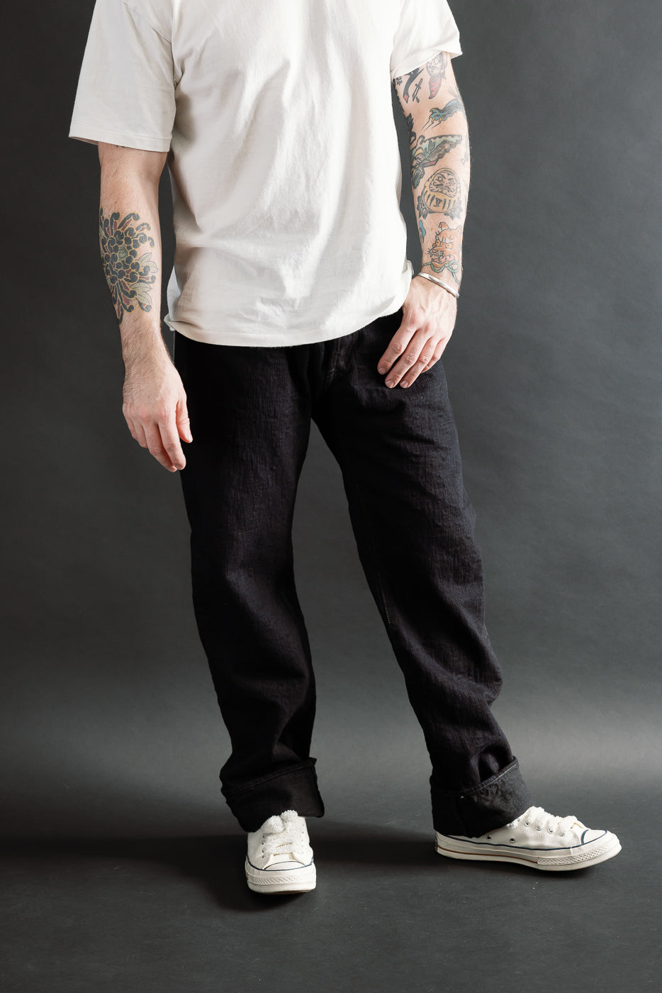 277BUM-KR - 17oz Bumpy Denim Kuro - Just Right Straight | Dant