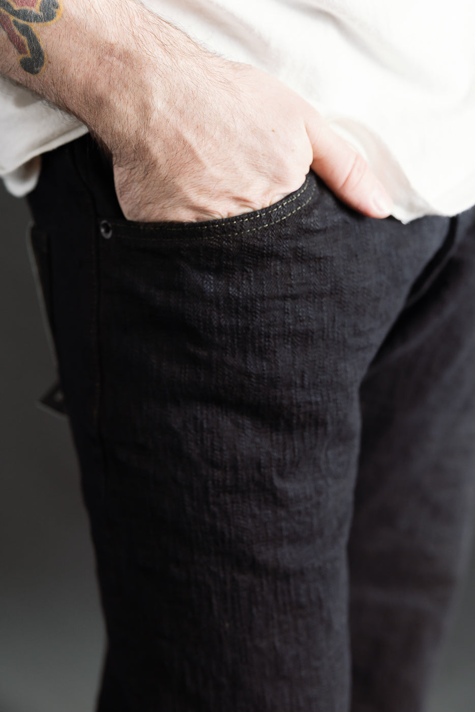 277BUM-KR - 17oz Bumpy Denim Kuro - Just Right Straight