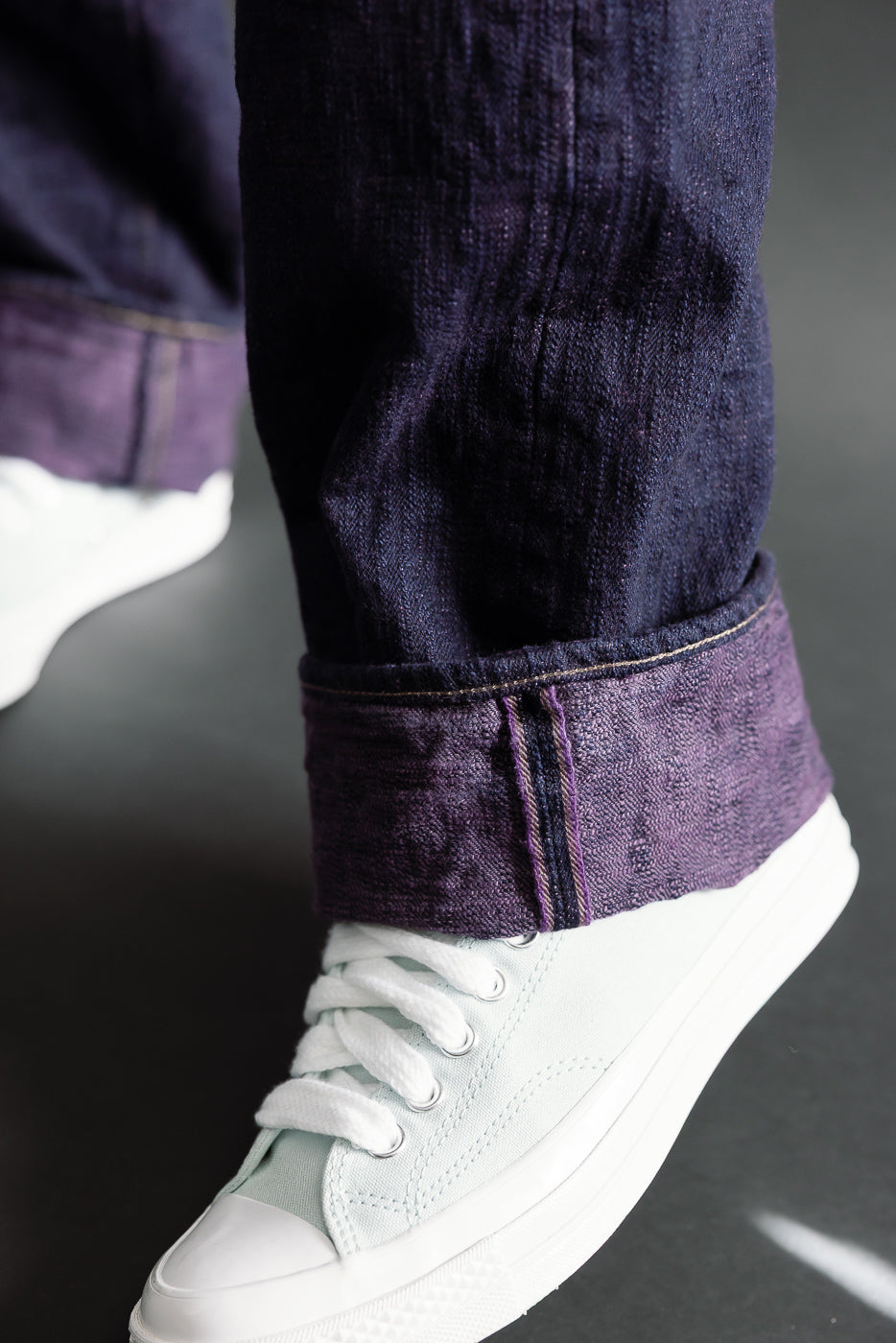 277BUM-MU - 17oz Bumpy Denim Murasaki - Just Right Straight