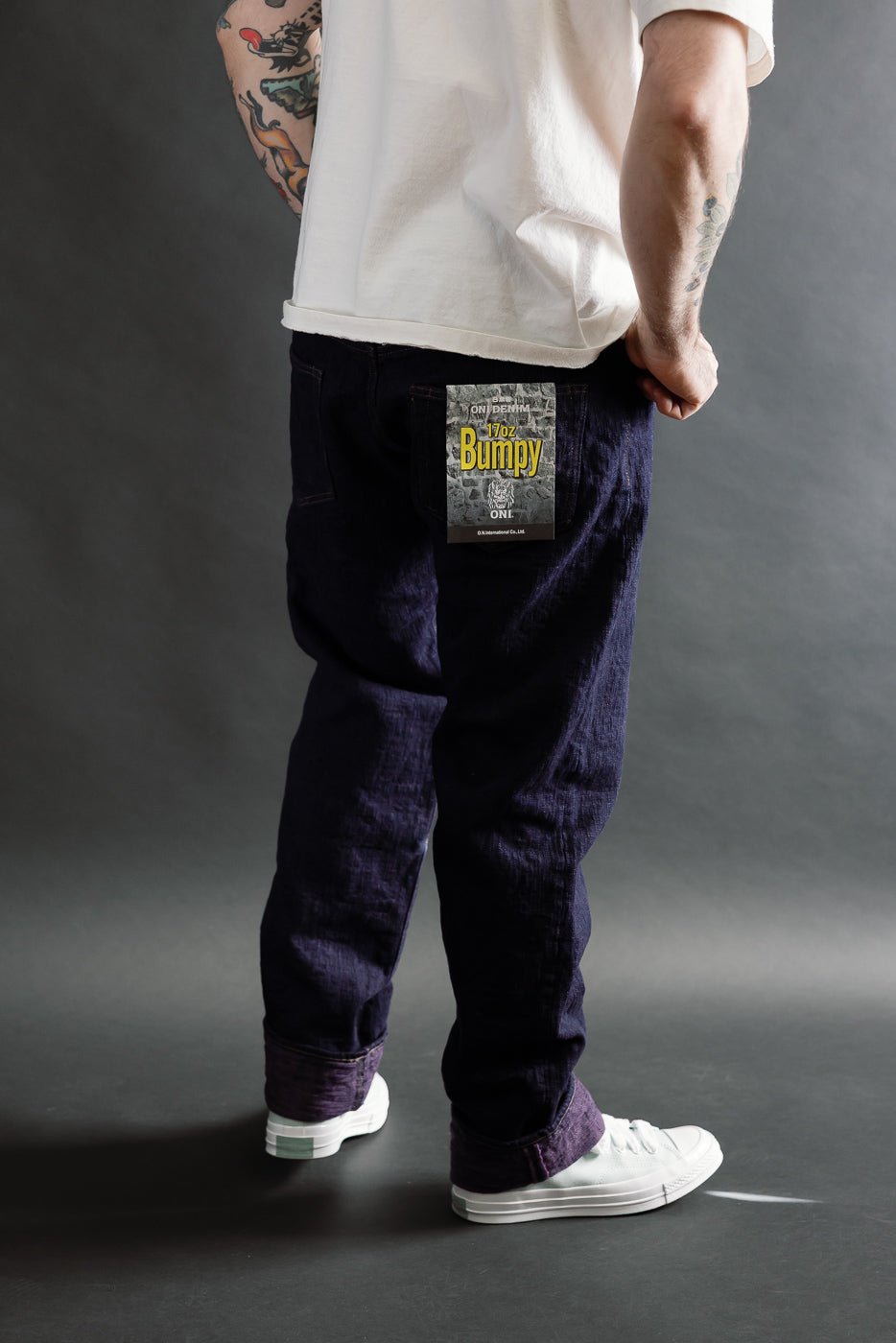 277BUM-MU - 17oz Bumpy Denim Murasaki - Just Right Straight