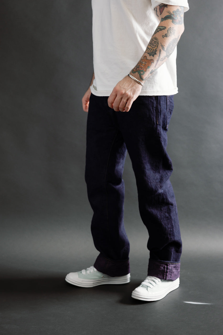 277BUM-MU - 17oz Bumpy Denim Murasaki - Just Right Straight