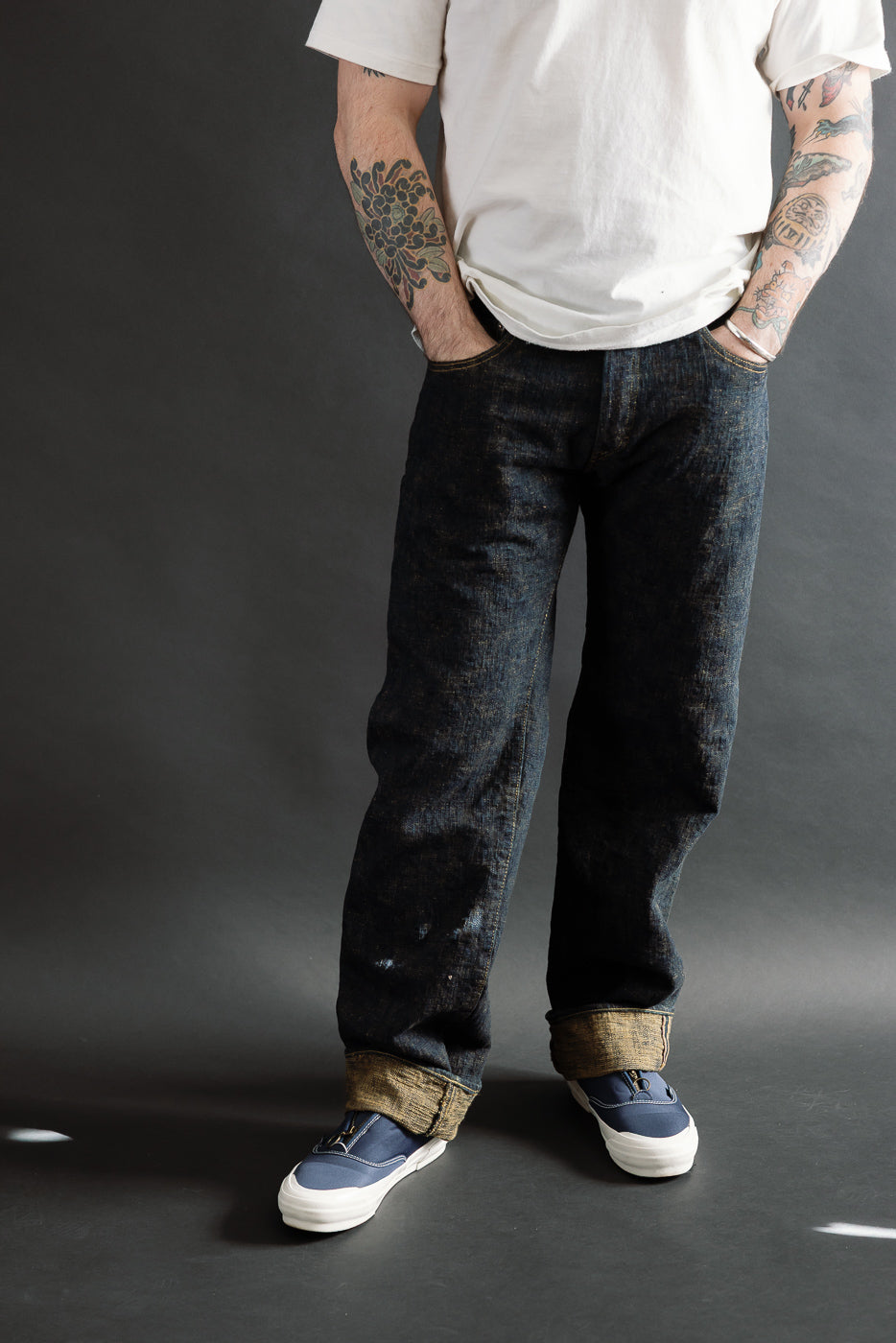 277BUM-OU - 17oz Bumpy Denim Oudo - Just Right Straight