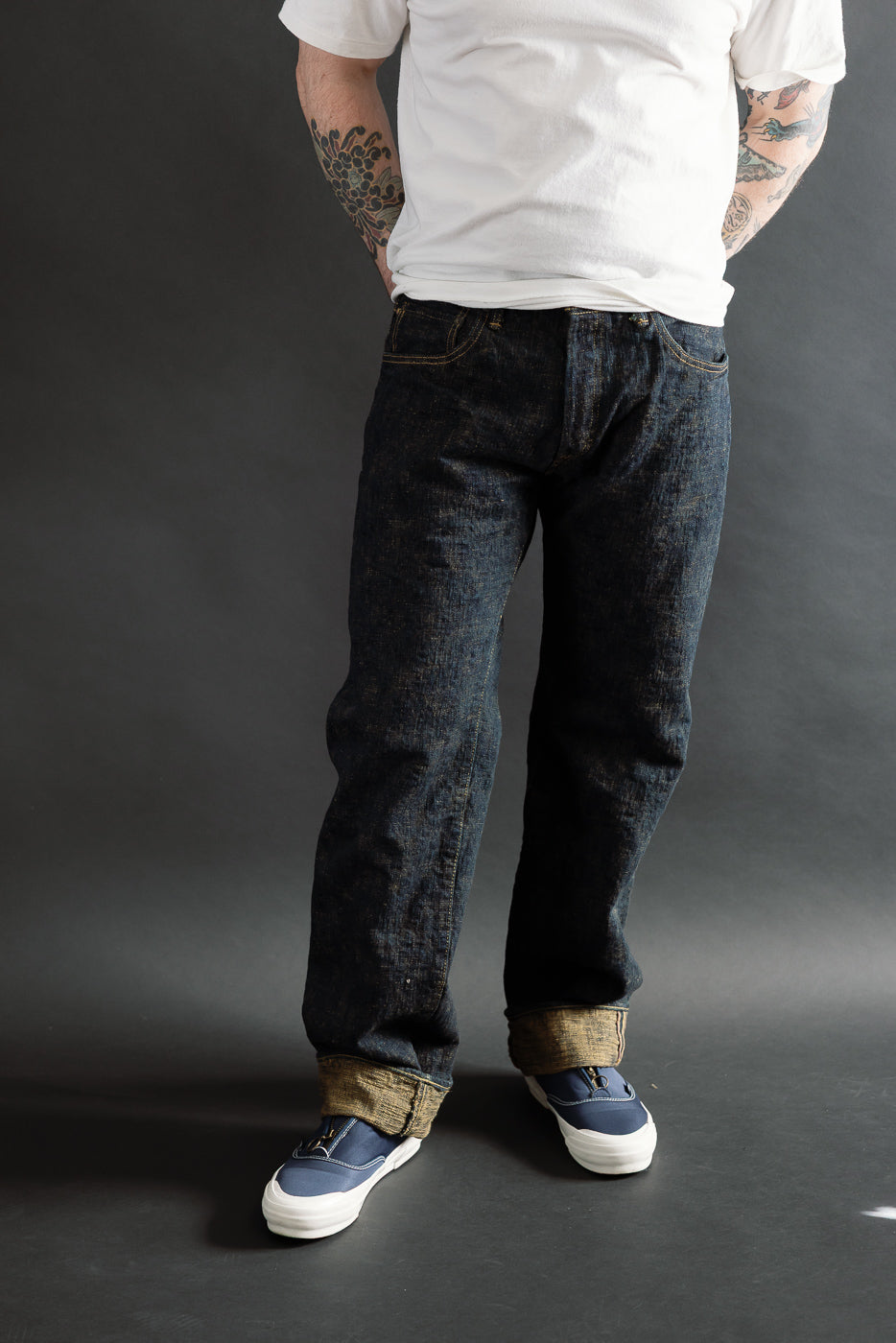 277BUM-OU - 17oz Bumpy Denim Oudo - Just Right Straight