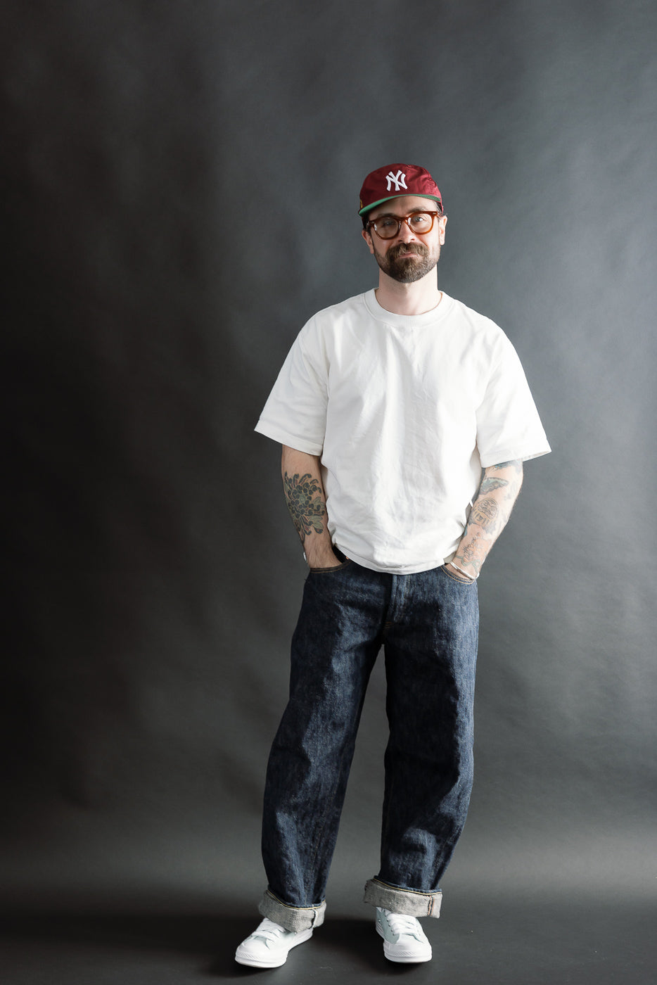 Front full body shot of male model 5'9