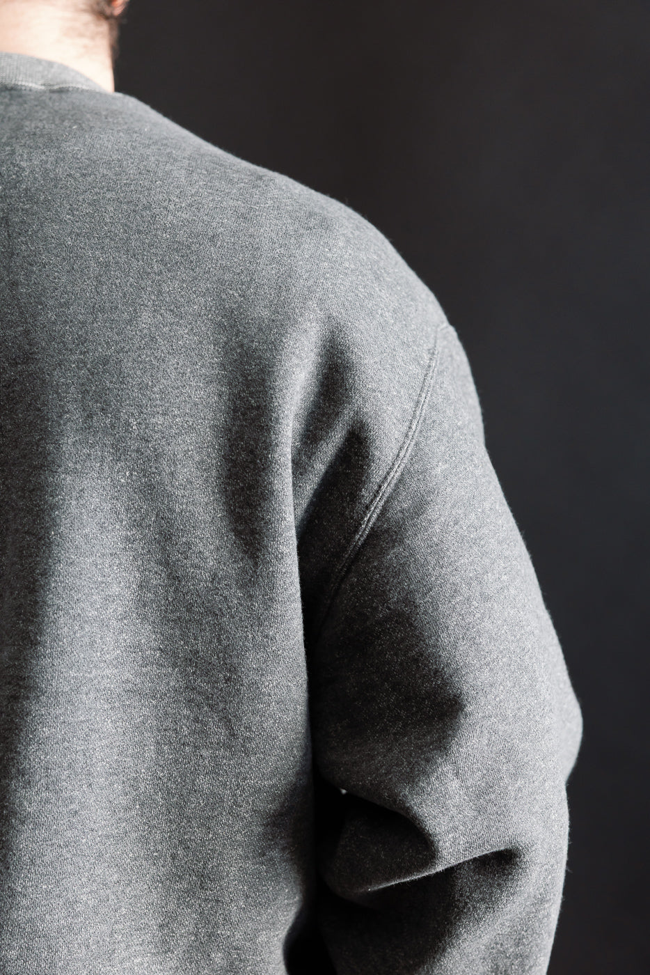 01-0041-60K - Relaxed Fit Densely Knit Sweatshirt - Charcoal Gray