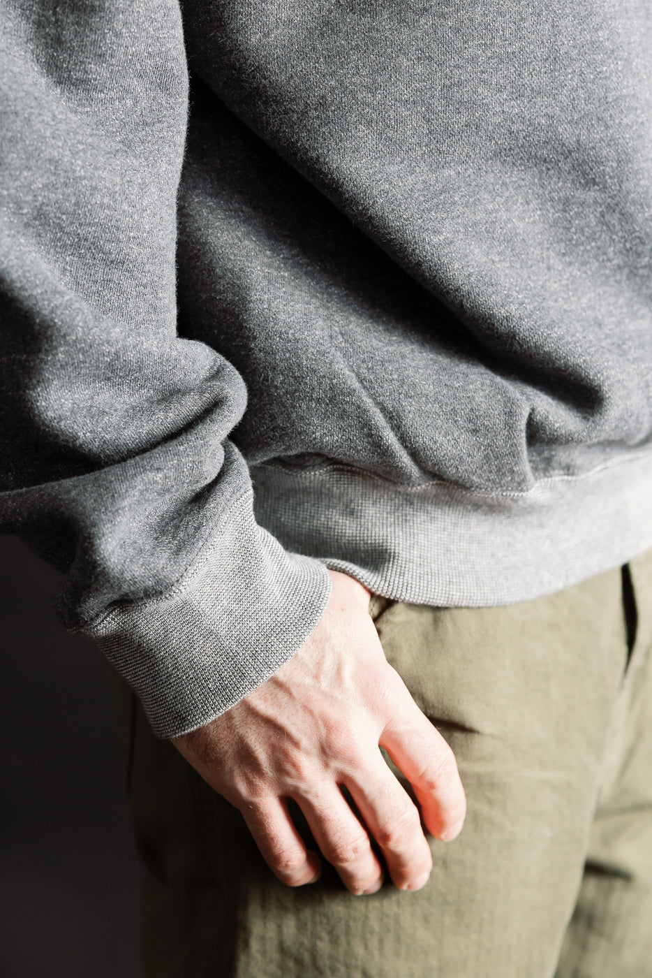 01-0041-60K - Relaxed Fit Densely Knit Sweatshirt - Charcoal Gray