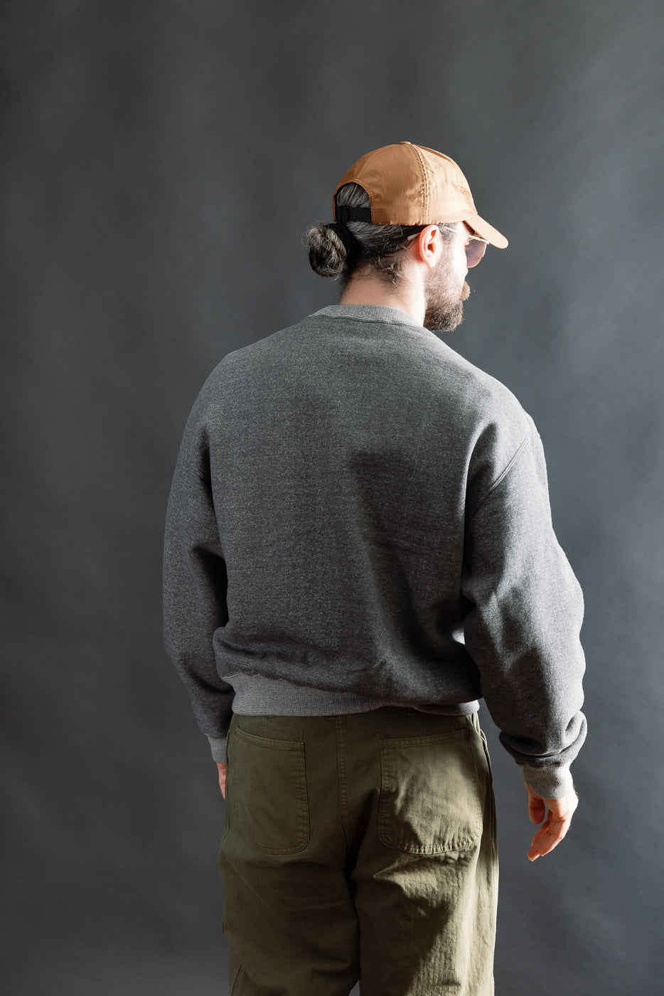 01-0041-60K - Relaxed Fit Densely Knit Sweatshirt - Charcoal Gray