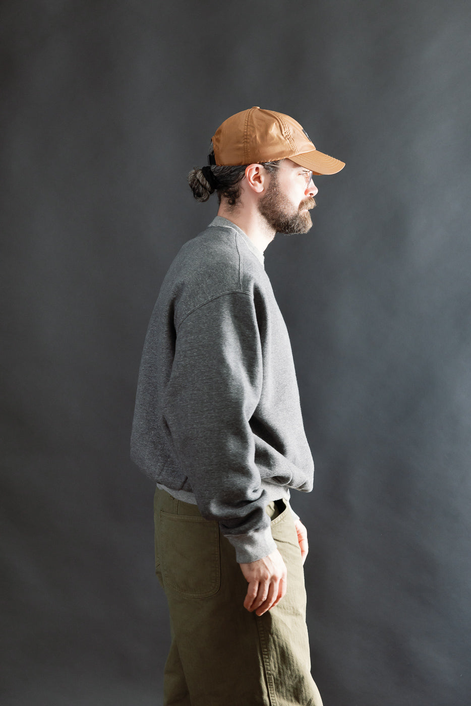 01-0041-60K - Relaxed Fit Densely Knit Sweatshirt - Charcoal Gray