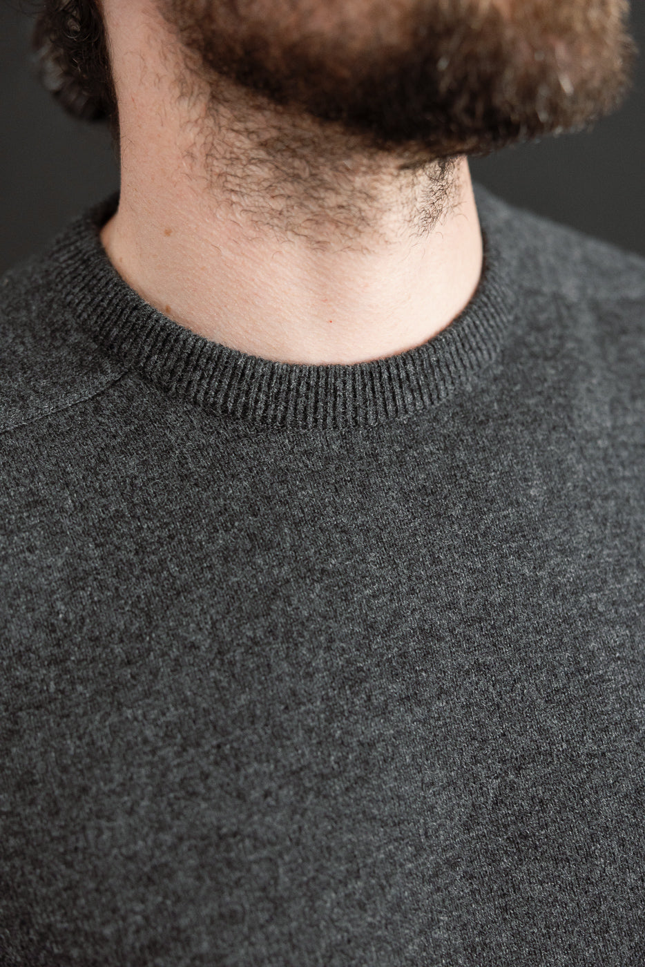 01-0050-60 - Simple Wool Crewneck Sweater - Charcoal Gray
