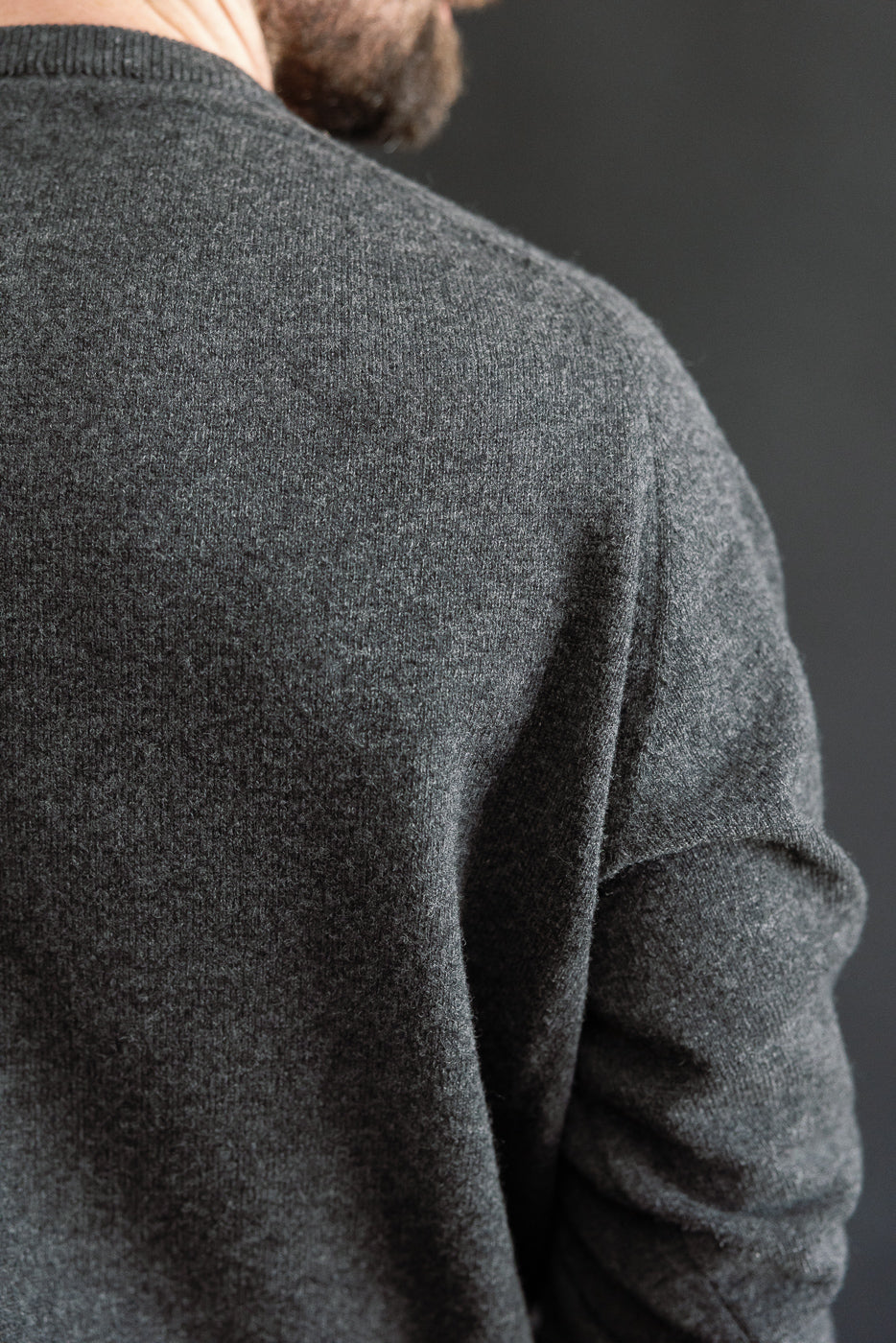 01-0050-60 - Simple Wool Crewneck Sweater - Charcoal Gray