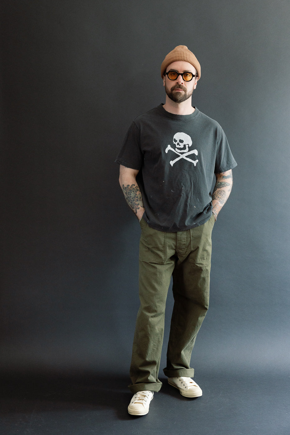 01-0118SK-61 - Skull Print T-Shirt - Black