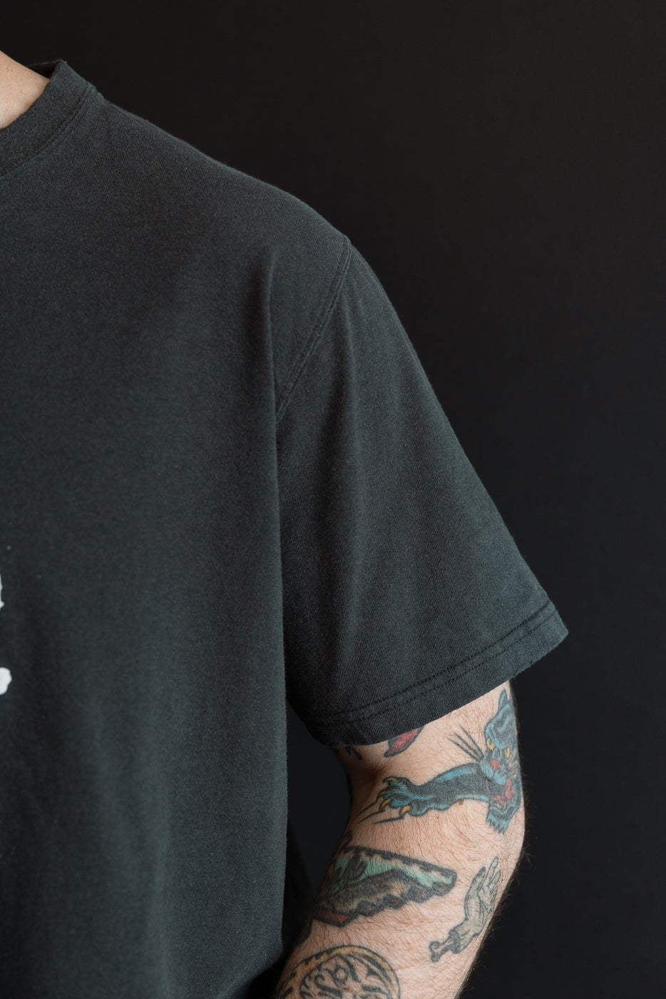 01-0118SK-61 - Skull Print T-Shirt - Black