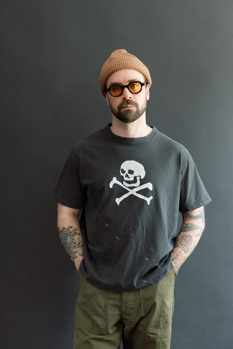 01-0118SK-61 - Skull Print T-Shirt - Black
