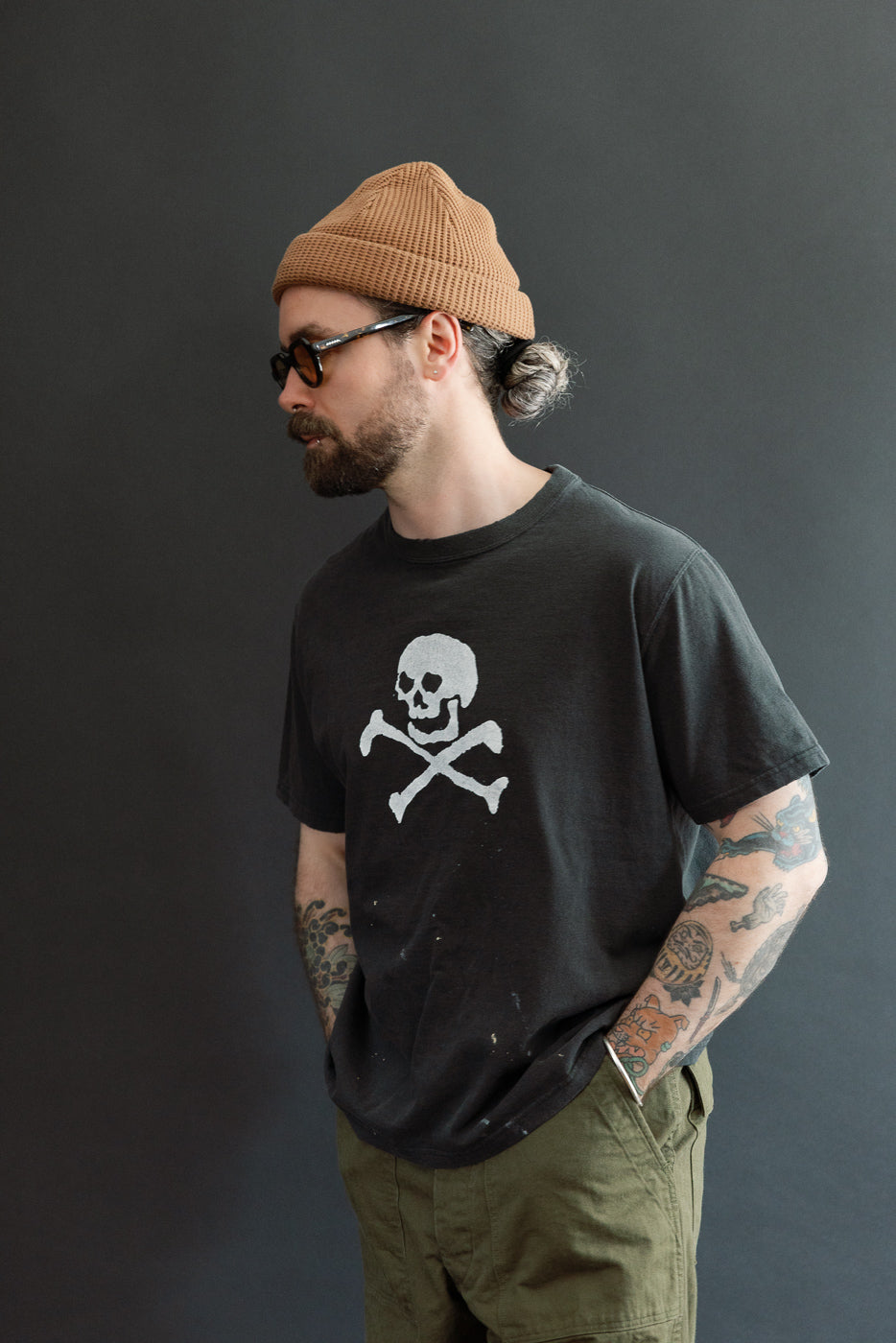 01-0118SK-61 - Skull Print T-Shirt - Black