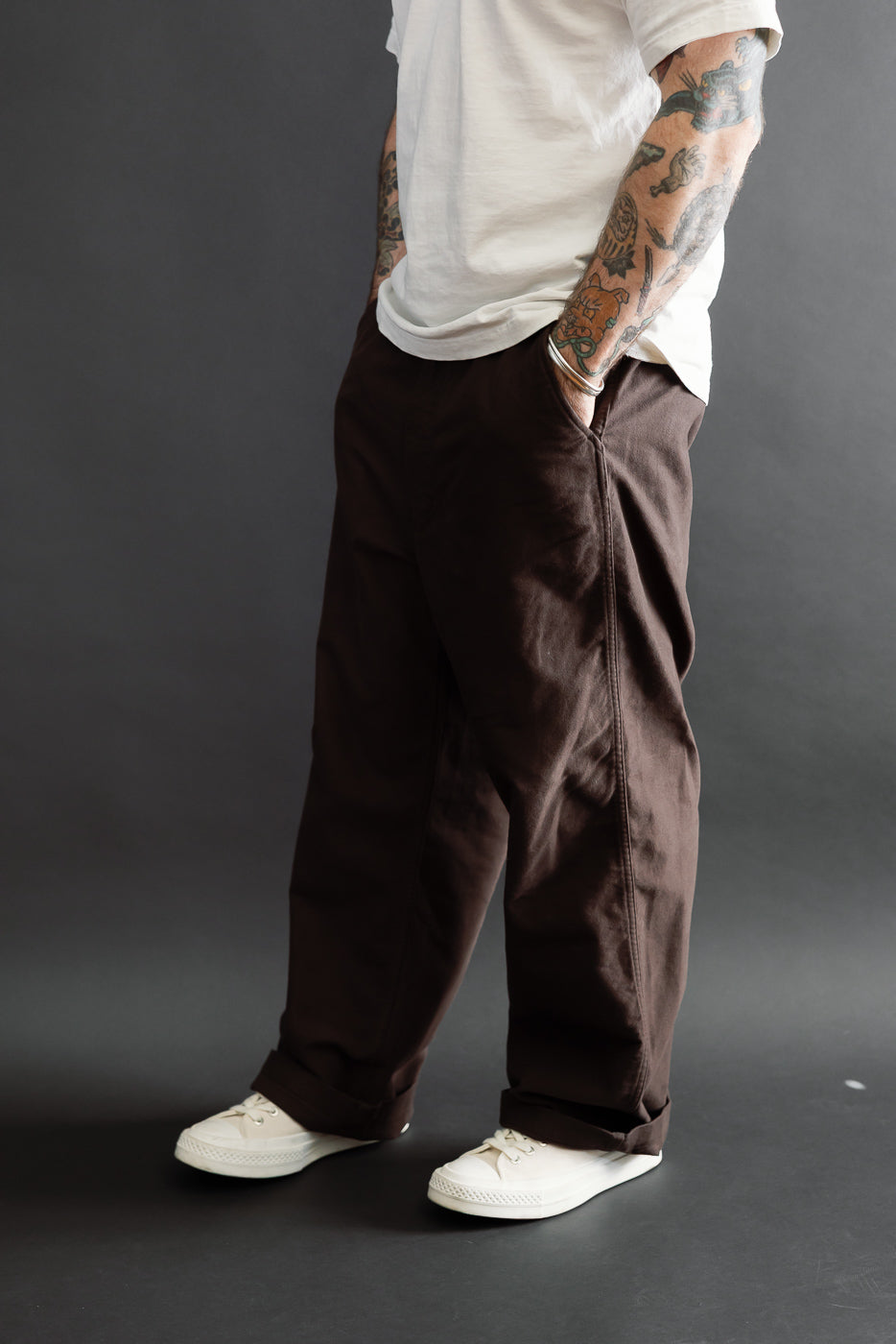 Full body side view of a 5'9