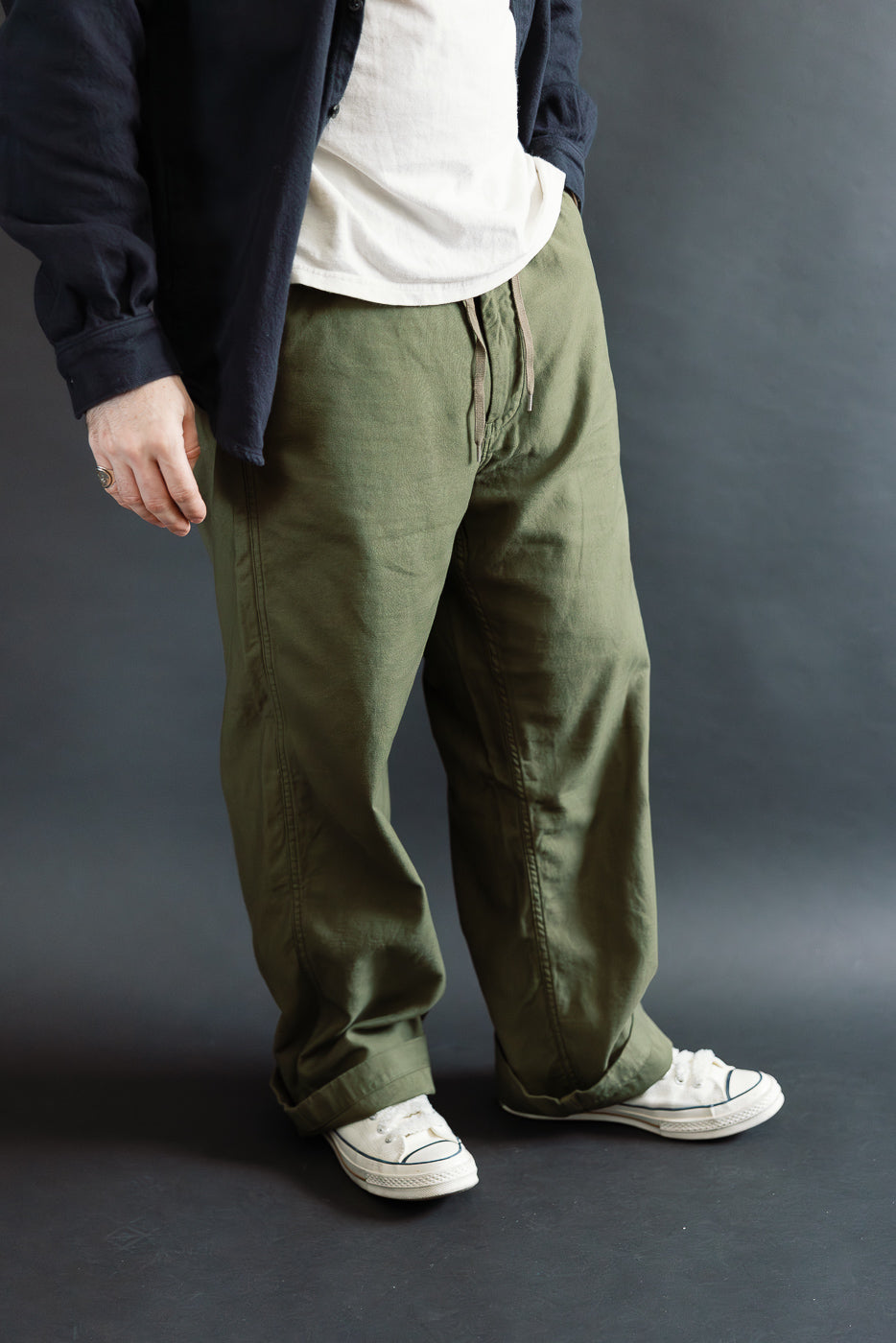 01-1021-77 - New Yorker Pants Wide Fit - Dark Olive | Dant