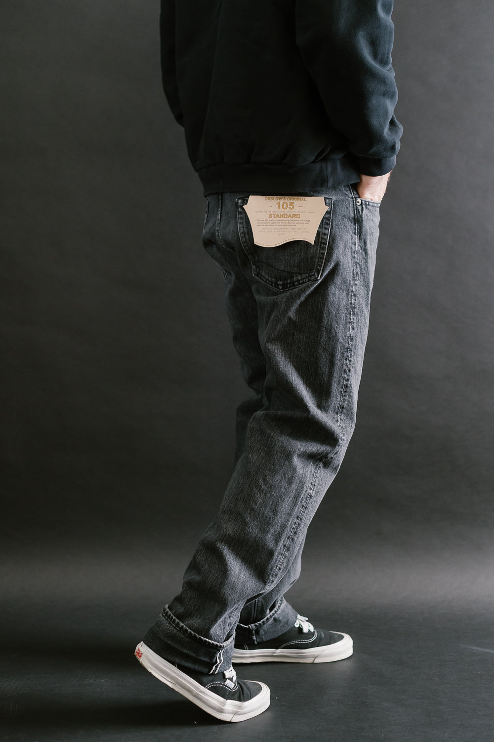01-1050W-D61S - 105 - Standard Fit Selvedge Denim - Black Stone