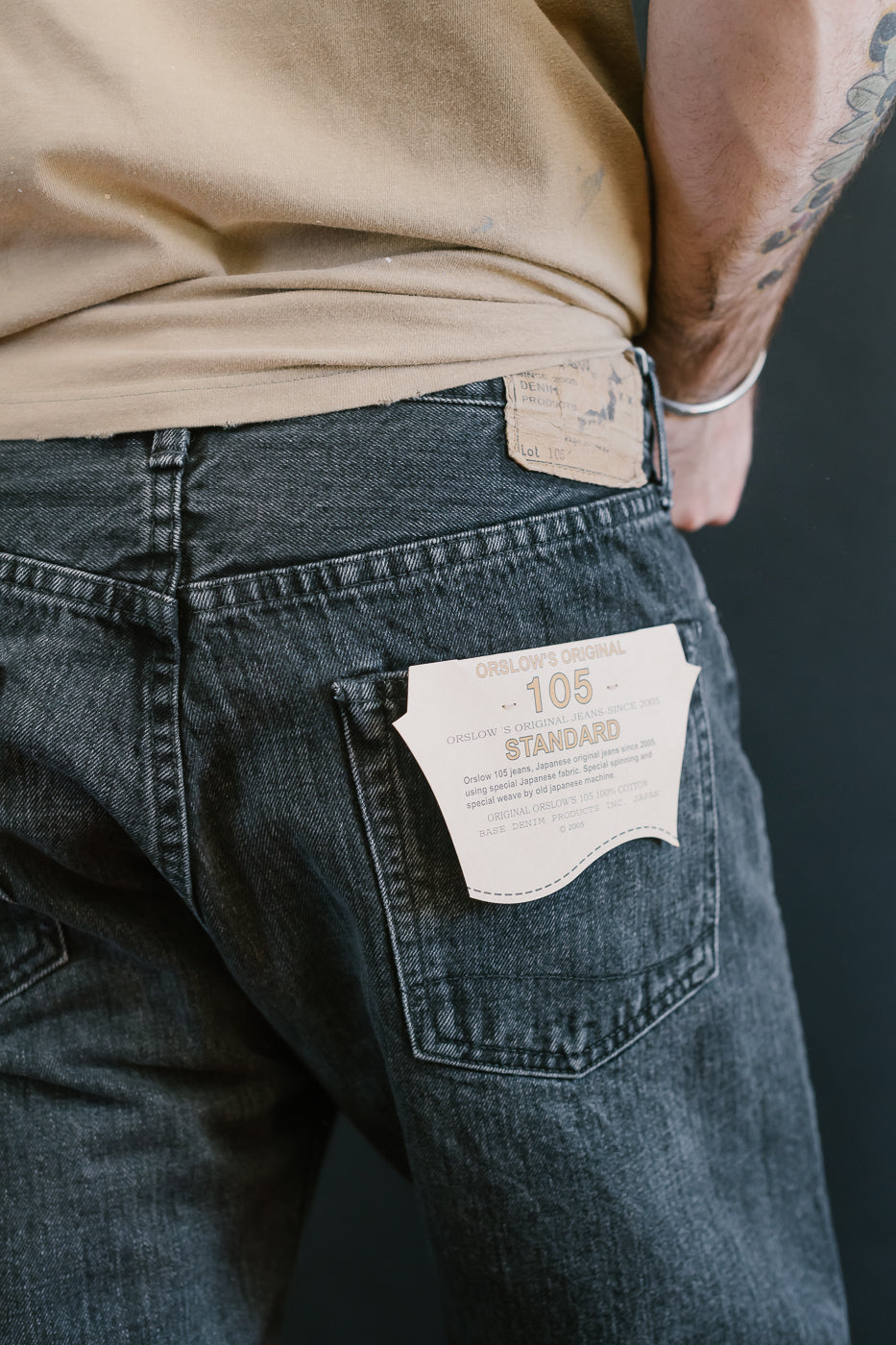 01-1050W-D61S - 105 - Standard Fit Selvedge Denim - Black Stone
